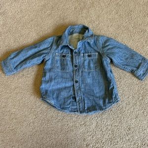 Gap 6-12 month lined jean shirt
